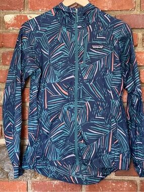 Patagonia Houdini Jacket Zip Lightweight Rain Fern Women's Size small packable